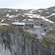 Vista aérea de la estación del teleférico de Loen y el restaurante Hoven en la cima del monte Hoven